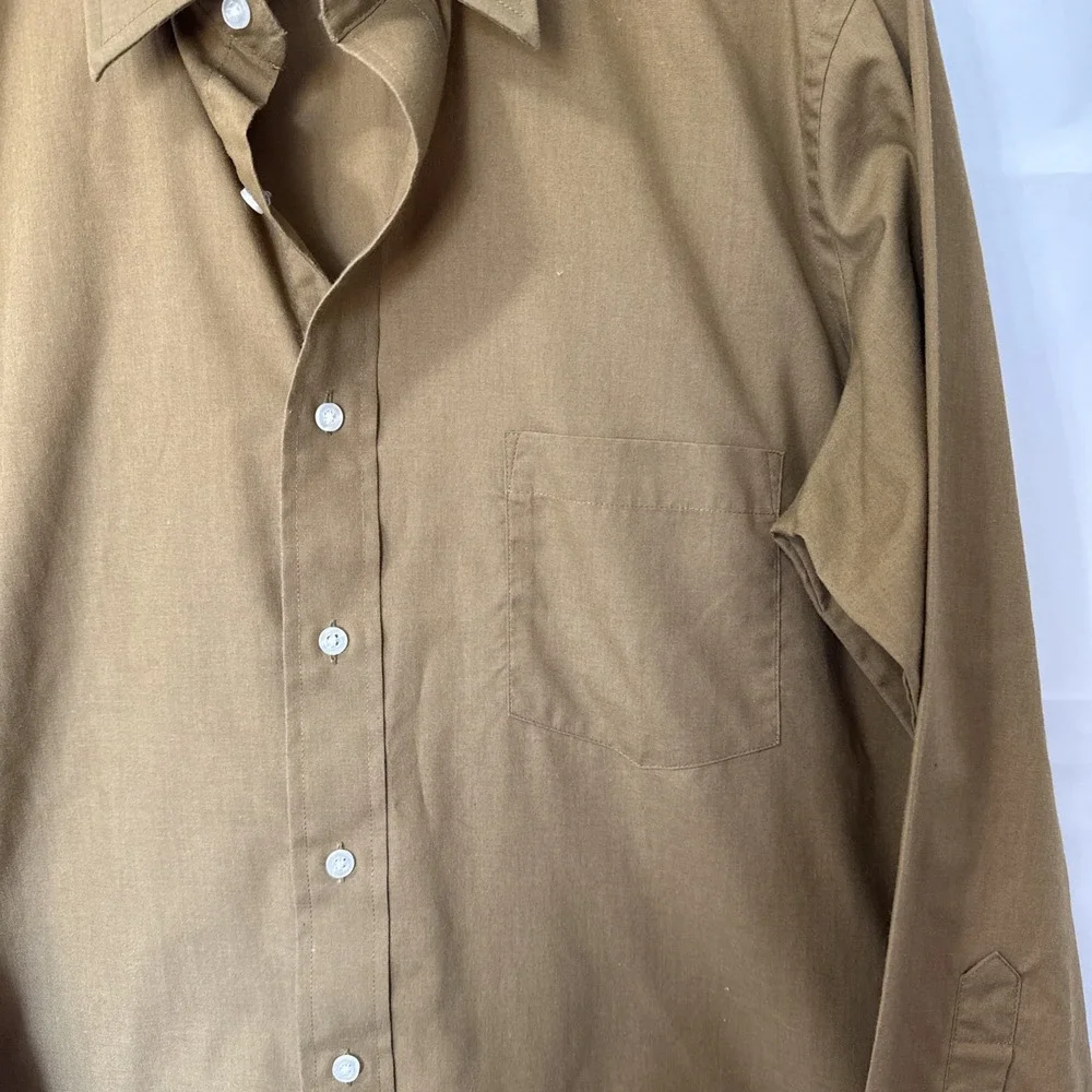 PRIORITIES‎ by Van Heusen Shirt Mens Long Sleeve Size 16 1/2 32/33, Brown